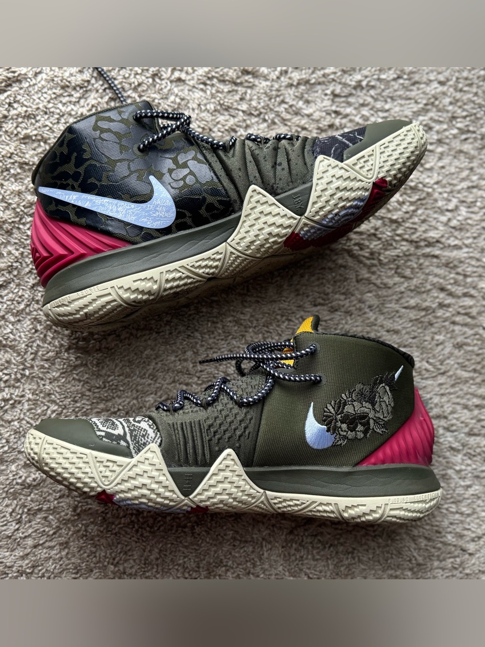 Nike Kyrie 6 Asia Basketball Shoes Mens Size 10.5 CQ9323-300 Floral Swoosh